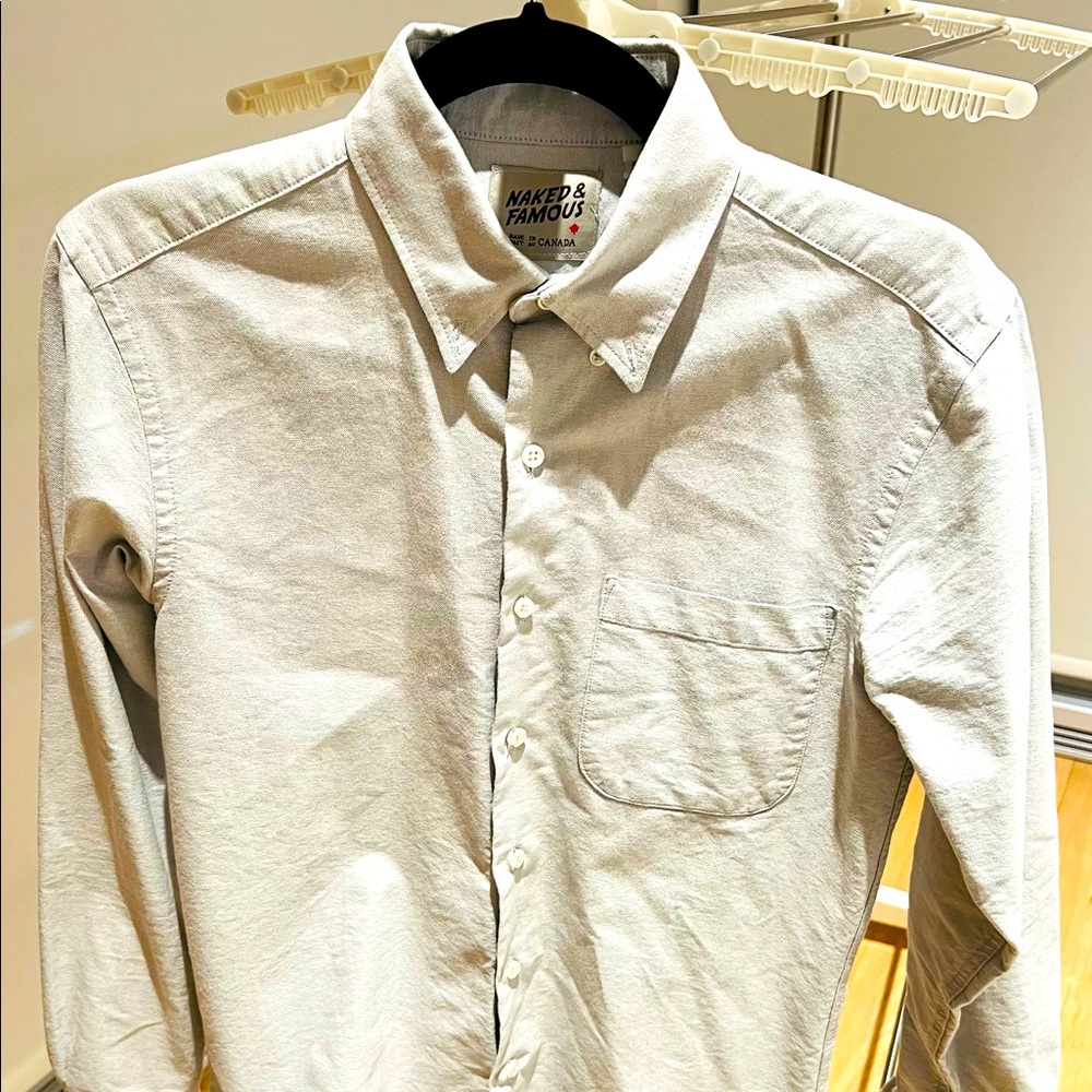 Naked & Famous shirt grey size small